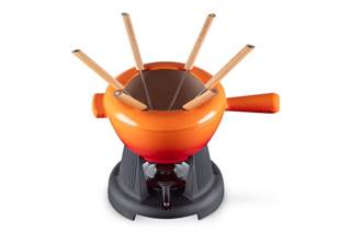 Outletpreis 227,50€ - Fondue-Set aus Gusseisen – Orange, Rot, Schwarz