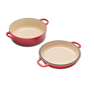 Outletpreis 265,30€ - Multifunktionale 2-in-1 Bratpfanne, Größe 26 – Farben: Cerise & Flint