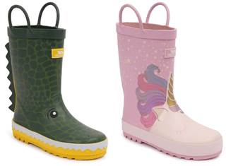 CHARACTER" Kids' Rubber Boots - available in crocodile or unicorn design. | Hand loops for easy dressing, sizes 22–28, while supplies last | outlet price € 34


